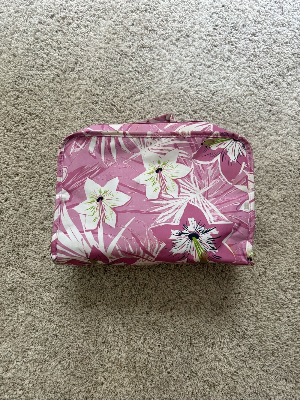Modella Purple Floral Toiletry & Cosmetic Travel Bag